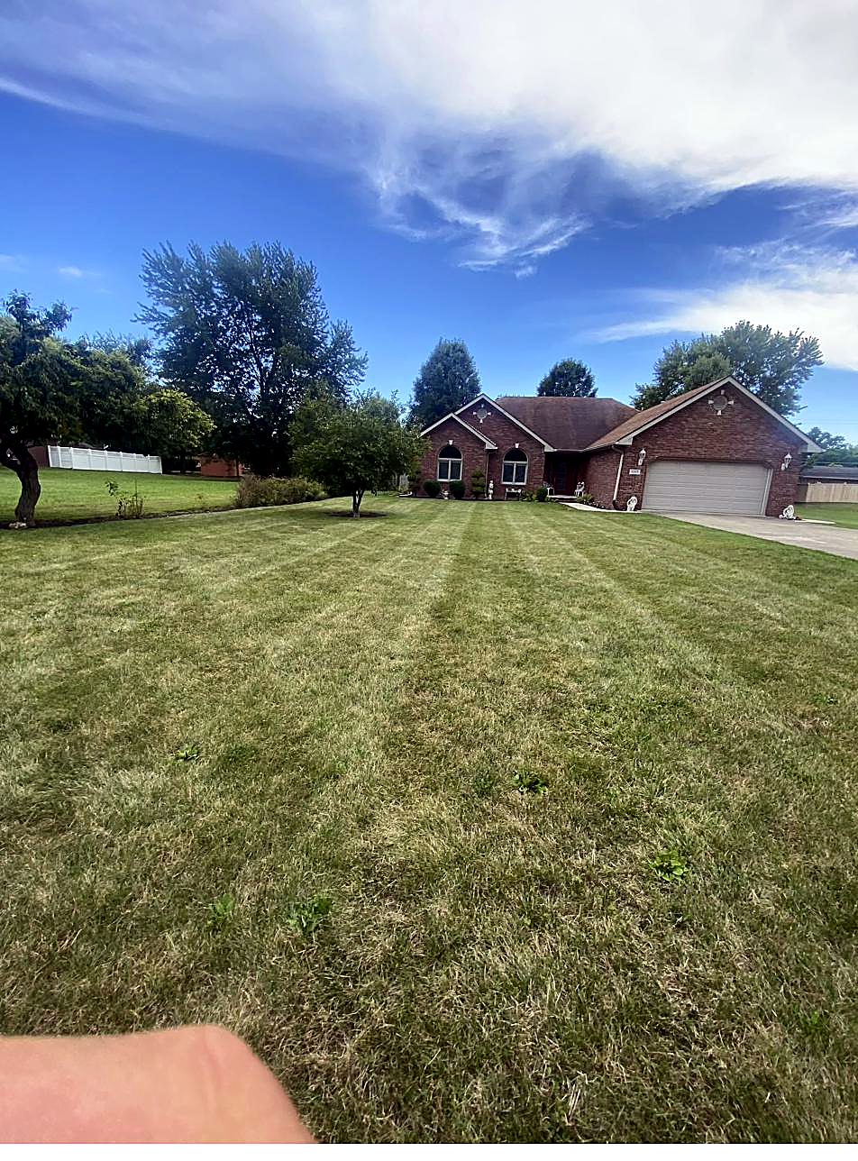 Crisp mowing stripes on a country property